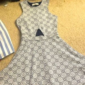 Blue and white dress